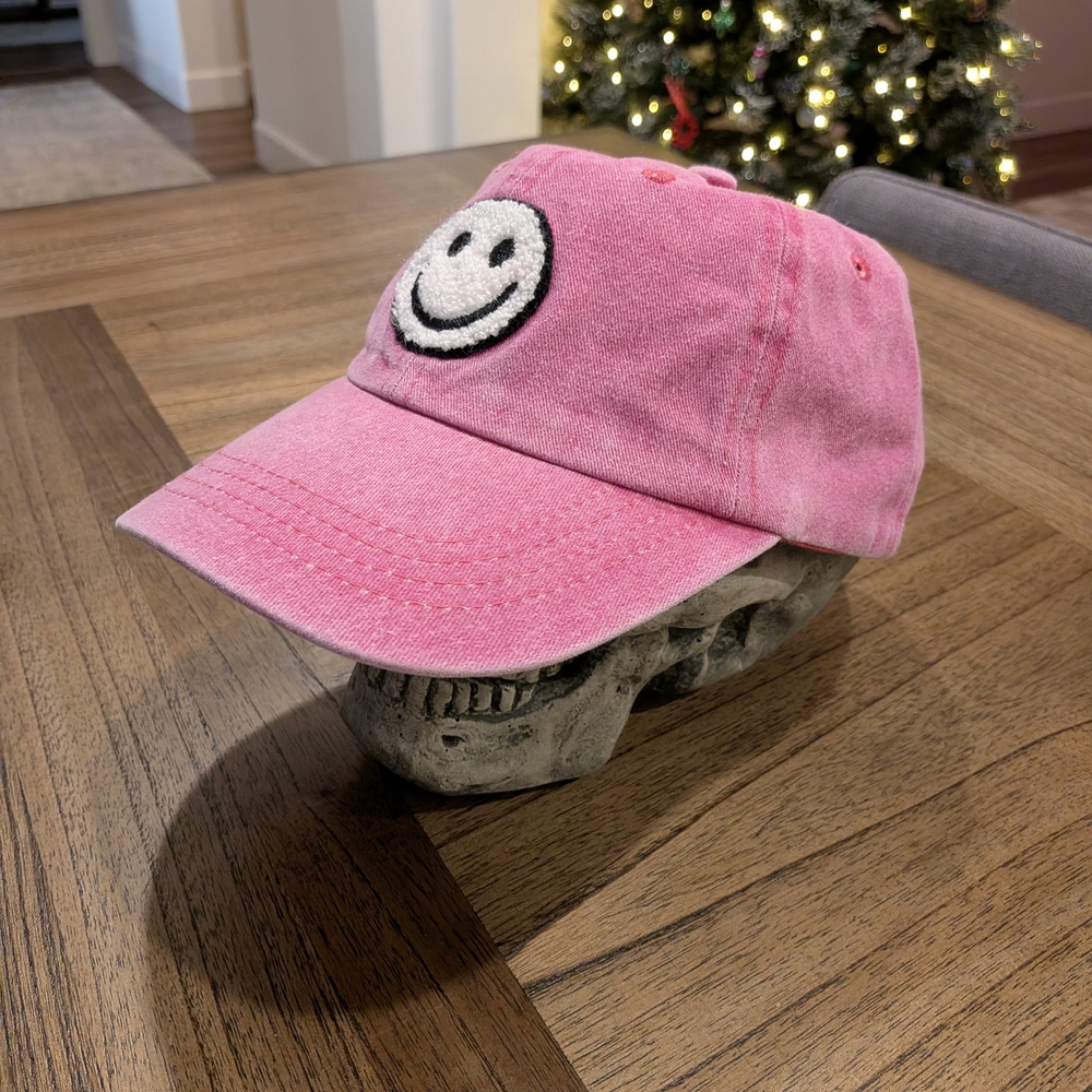 Cheerful Pink Smiley Cap